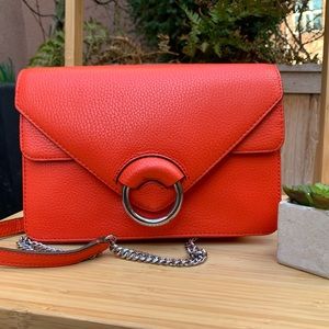 Banana Republic Orange Structured Italian Leather Bag